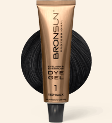 Eyelash and eyebrow dye BRONSUN deep black #1, 0.51 fl.oz (15 ml)