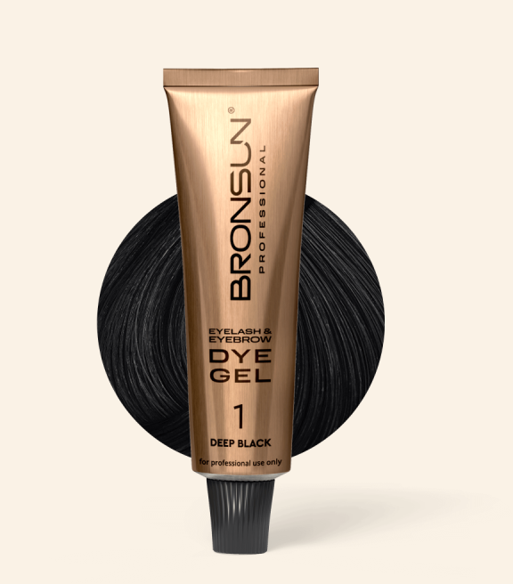 Eyelash and eyebrow dye BRONSUN deep black #1, 0.51 fl.oz (15 ml)