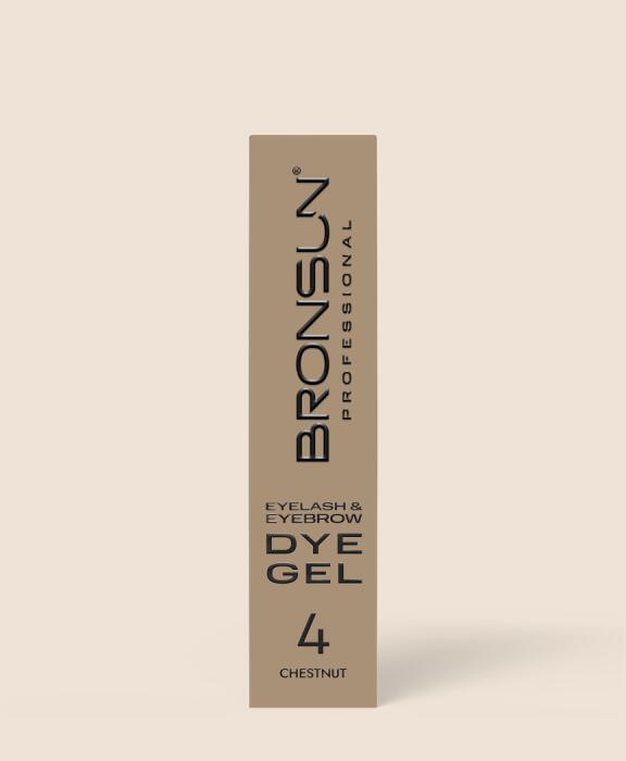Краска для ресниц и бровей BRONSUN, цвет каштан #4, 15мл