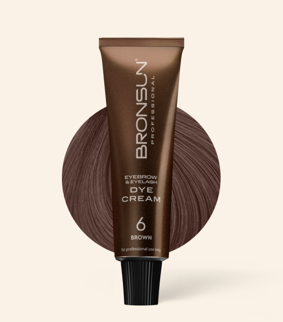 Eyebrow and eyelash cream dye BRONSUN brown #6, 0.51 fl.oz (15 ml)
