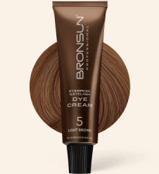 Eyebrow and eyelash cream dye BRONSUN light brown #5, 0.51 fl.oz (15 ml)