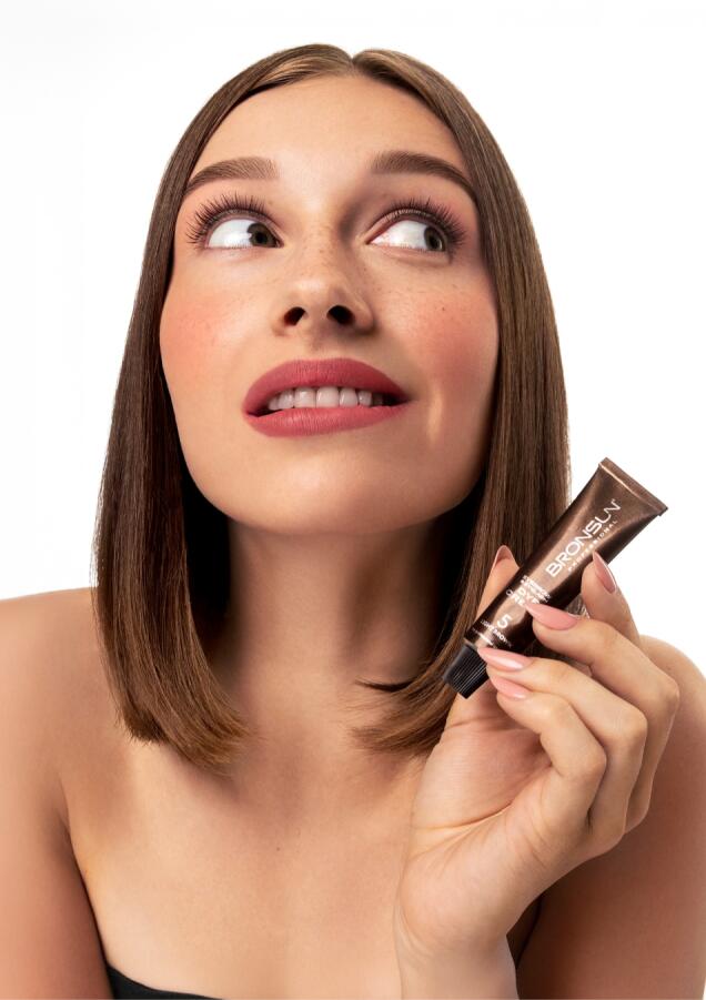 Eyebrow and eyelash cream dye BRONSUN light brown #5, 0.51 fl.oz (15 ml)