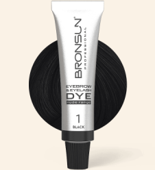 Eyebrow and eyelash cream dye NUDE RANGE BRONSUN black #1, 0.51 fl.oz (15 ml)