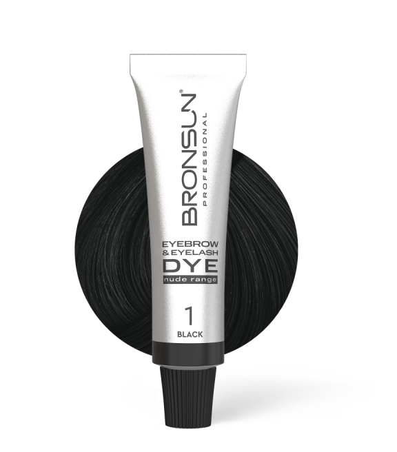 Eyebrow and eyelash cream dye NUDE RANGE BRONSUN black #1, 0.51 fl.oz (15 ml)