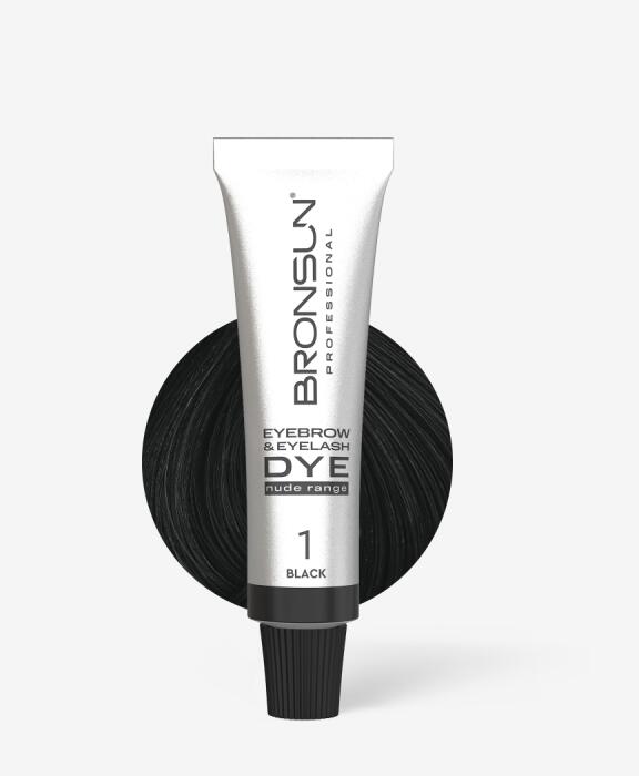 Eyebrow and eyelash cream dye NUDE RANGE BRONSUN black #1, 0.51 fl.oz (15 ml)