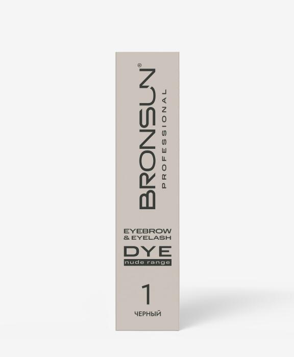 Eyebrow and eyelash cream dye NUDE RANGE BRONSUN black #1, 0.51 fl.oz (15 ml)