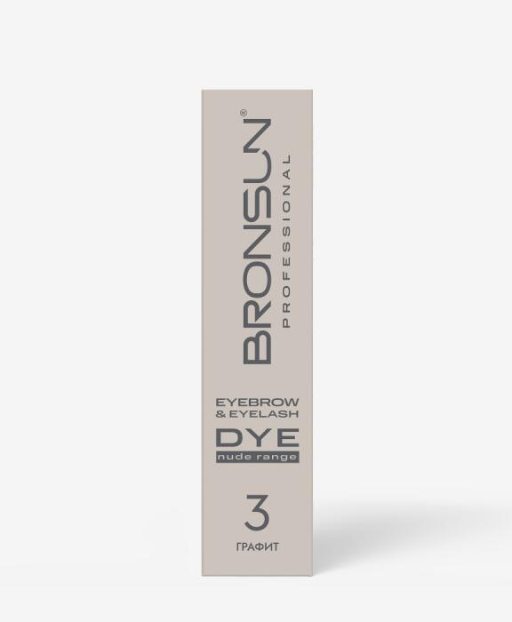 Eyebrow and eyelash cream dye NUDE RANGE BRONSUN graphite #3, 0.51 fl.oz (15 ml)