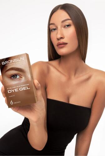 Eyelash and eyebrow dye home kit BRONSUN brown #6